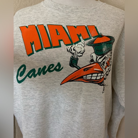 University of Miami Sweatshirt Angry Bird Ibis Bird mascot  Miami Hurricanes - Picture 2 of 4